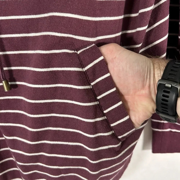 Z Supply Hoodie Women's Small Purple White Striped Pockets Long Sleeve - Picture 4 of 10